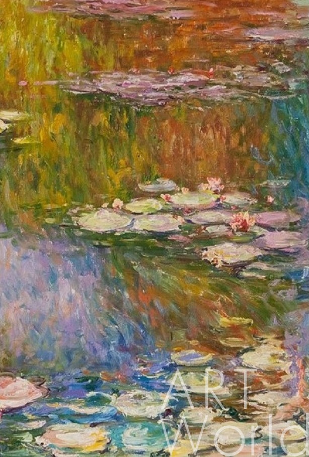 картина масло холст "Водяные лилии N37", копия С Камского картины Клода Моне, Моне Клод (Oscar-Claude Monet) Артворлд.ру