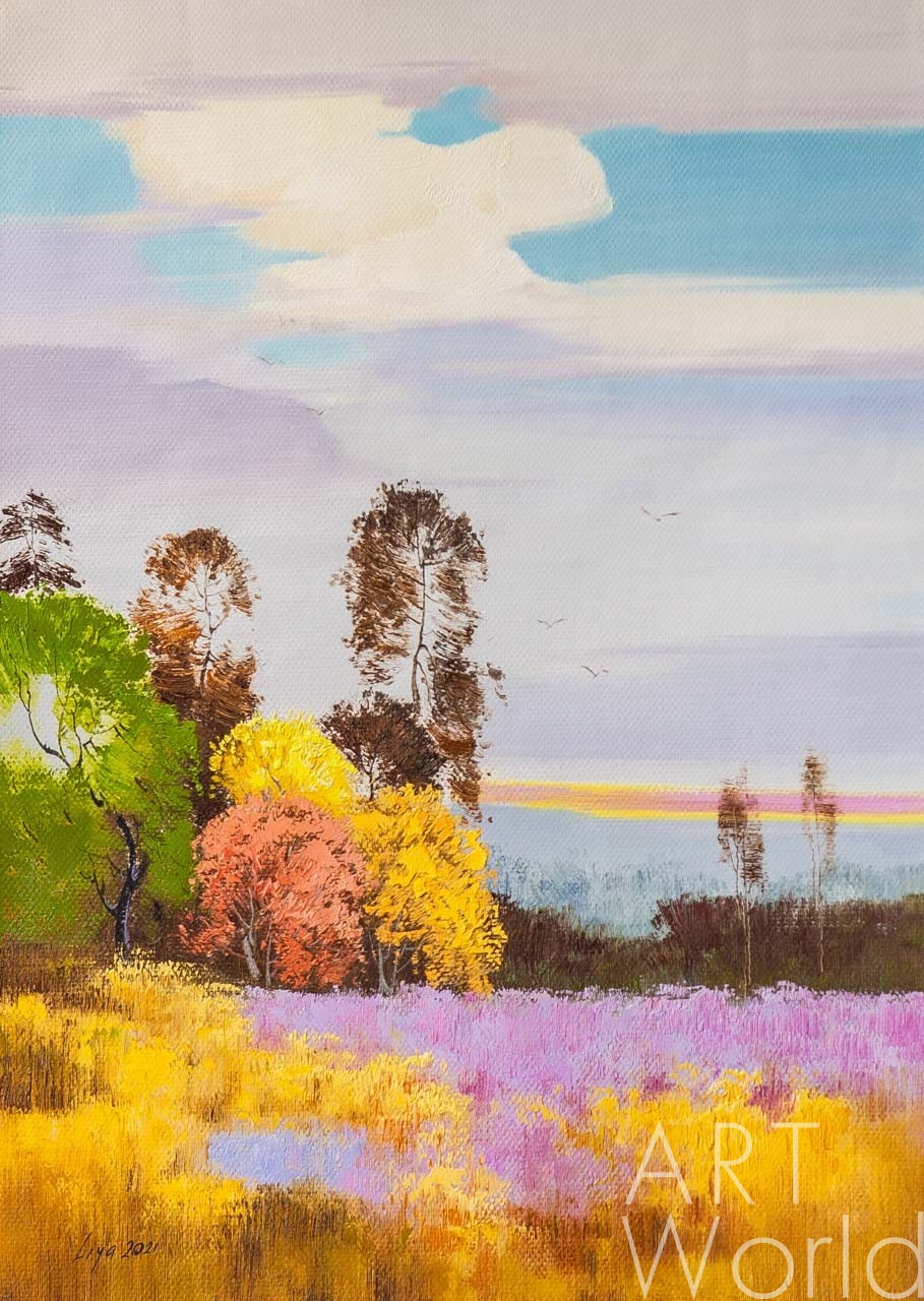картина масло холст Пейзаж маслом "Разноцветный август", Гомеш Лия, LegacyArt