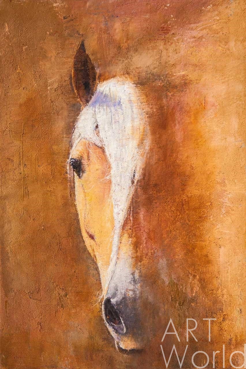картина масло холст Картина маслом "Жемчужина. Портрет лошади", Камский Савелий, LegacyArt