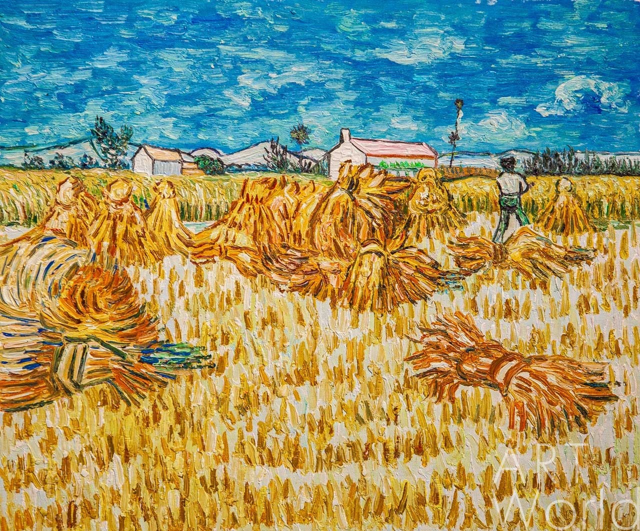 Копия картины Ван Гога "Сбор урожая в Провансе" (копия Анджея Влодарчика)  50x60 VG210804 купить в Москве
