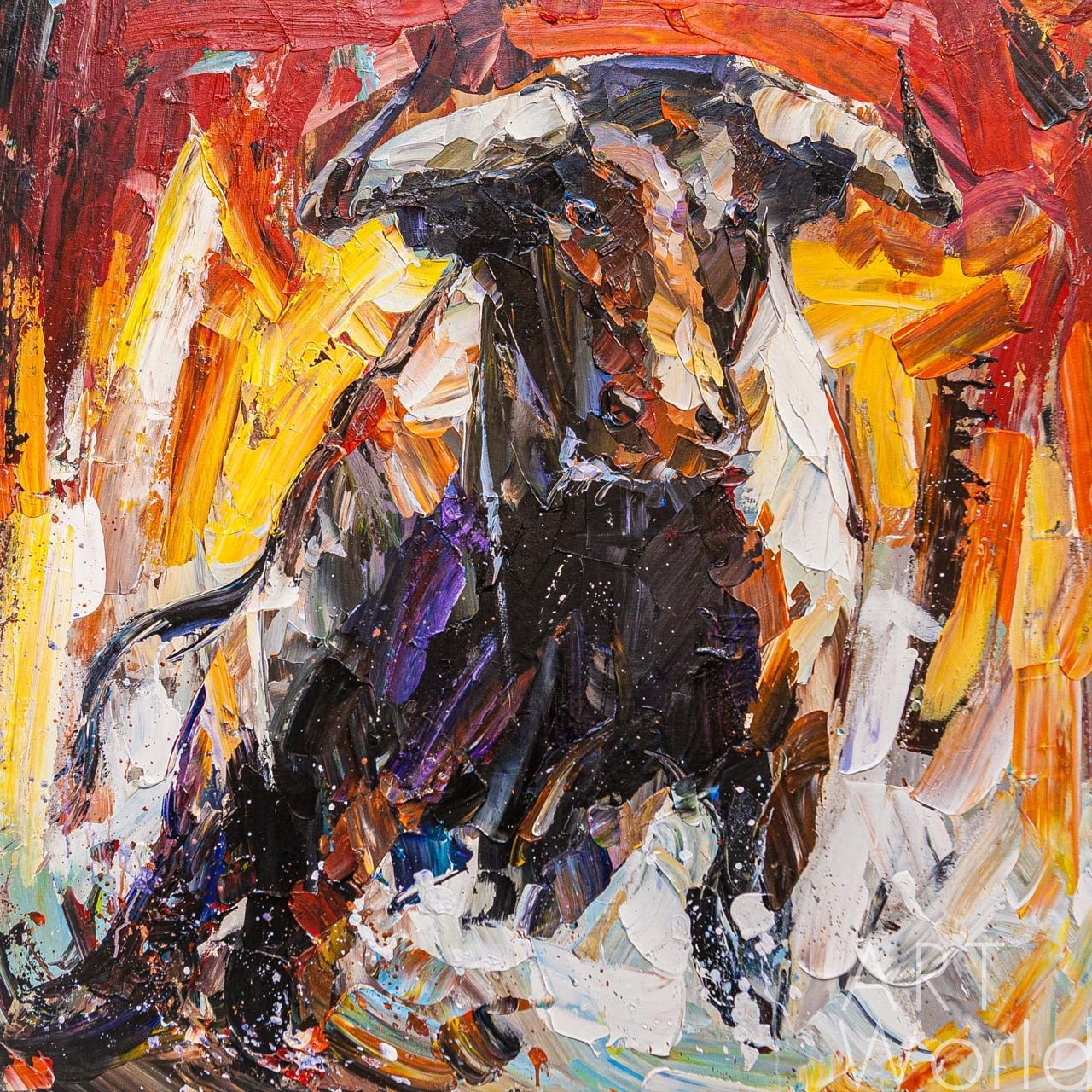 картина масло холст Картина маслом "Испанский бык N4", Родригес Хосе, LegacyArt Артворлд.ру