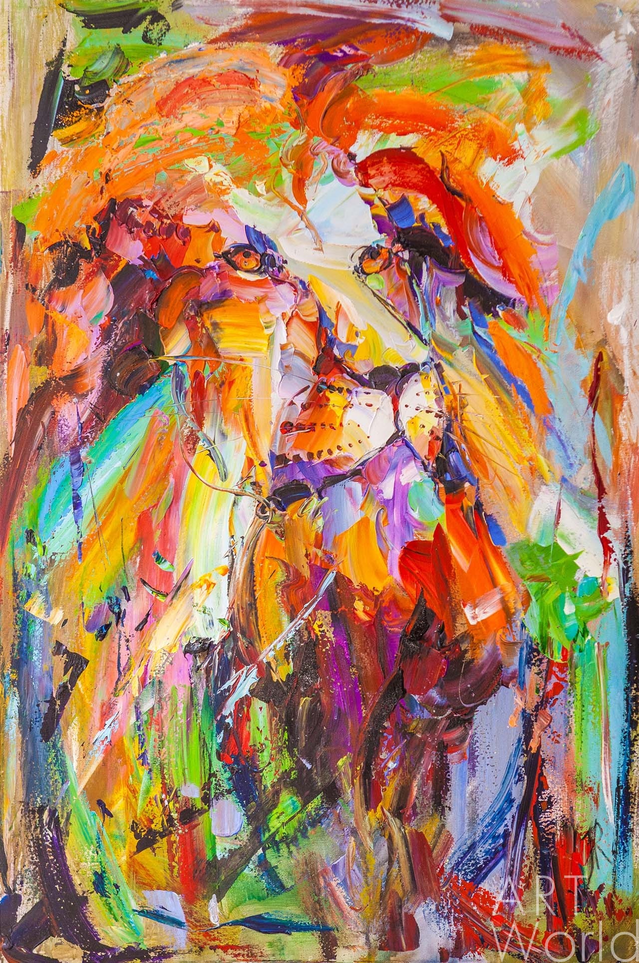 картина масло холст Картина маслом "Портрет льва", Родригес Хосе, LegacyArt Артворлд.ру