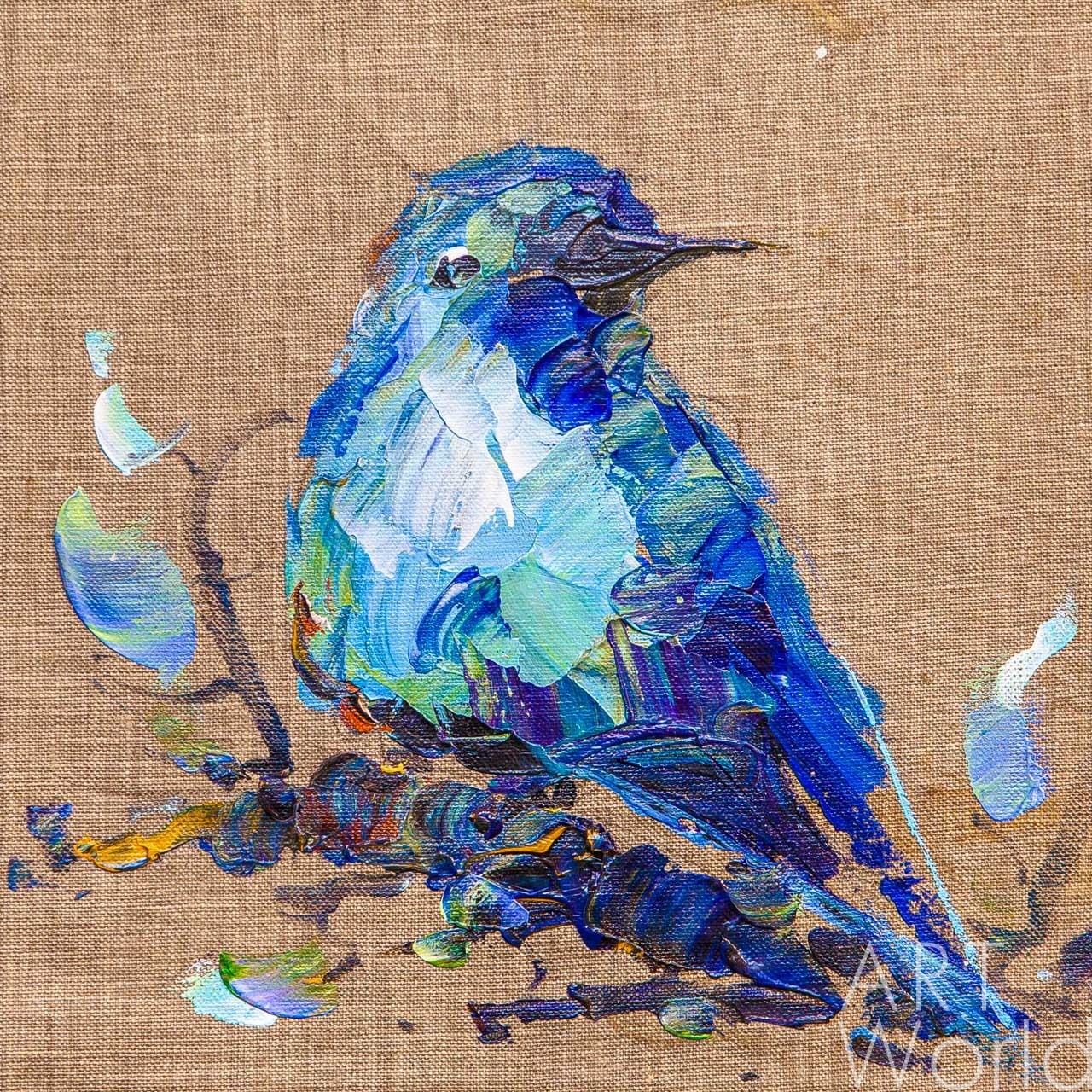 картина масло холст Картина маслом "Синяя птица счастья N4", Родригес Хосе, LegacyArt