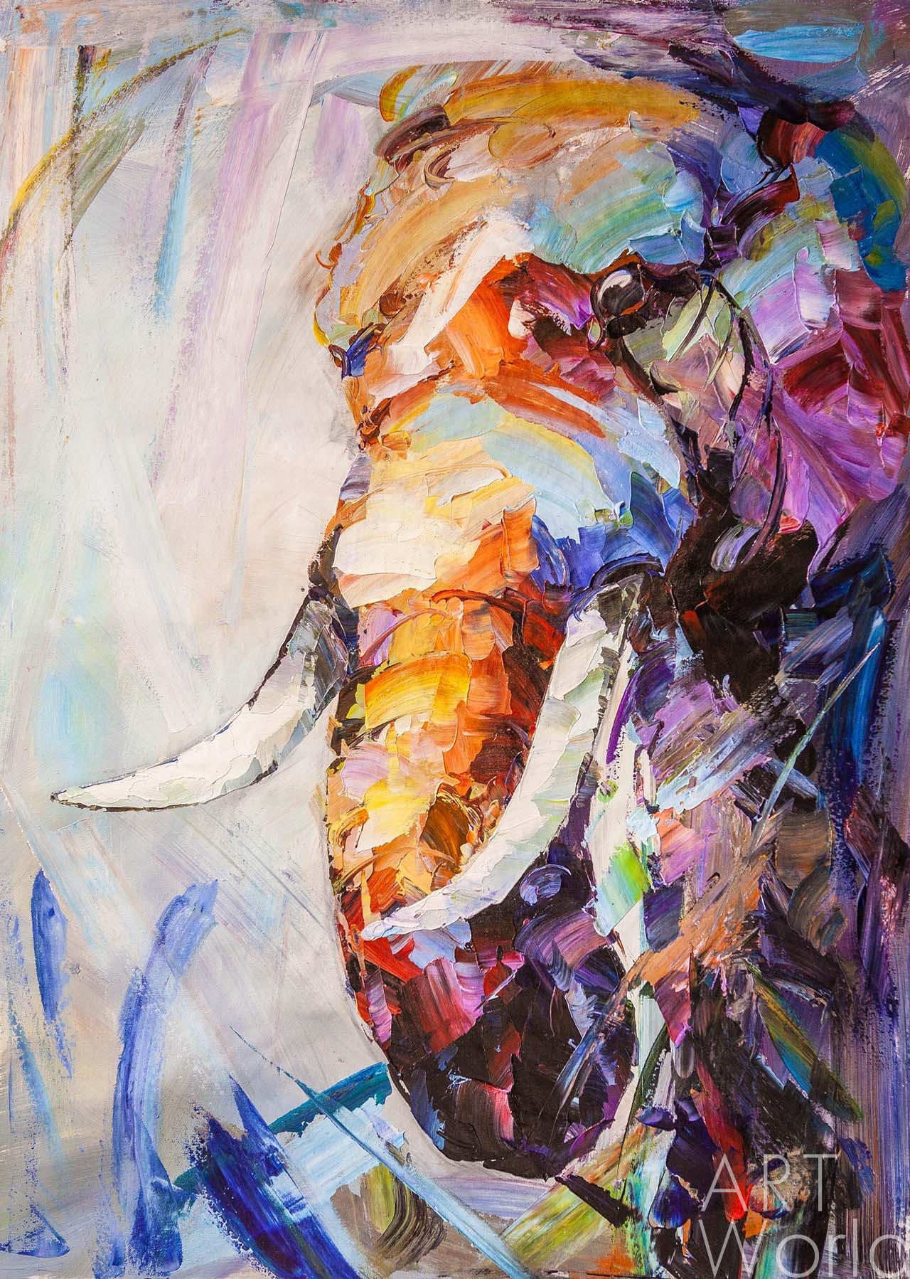 картина масло холст Картина маслом "Theory of Elephants N2", Родригес Хосе, LegacyArt