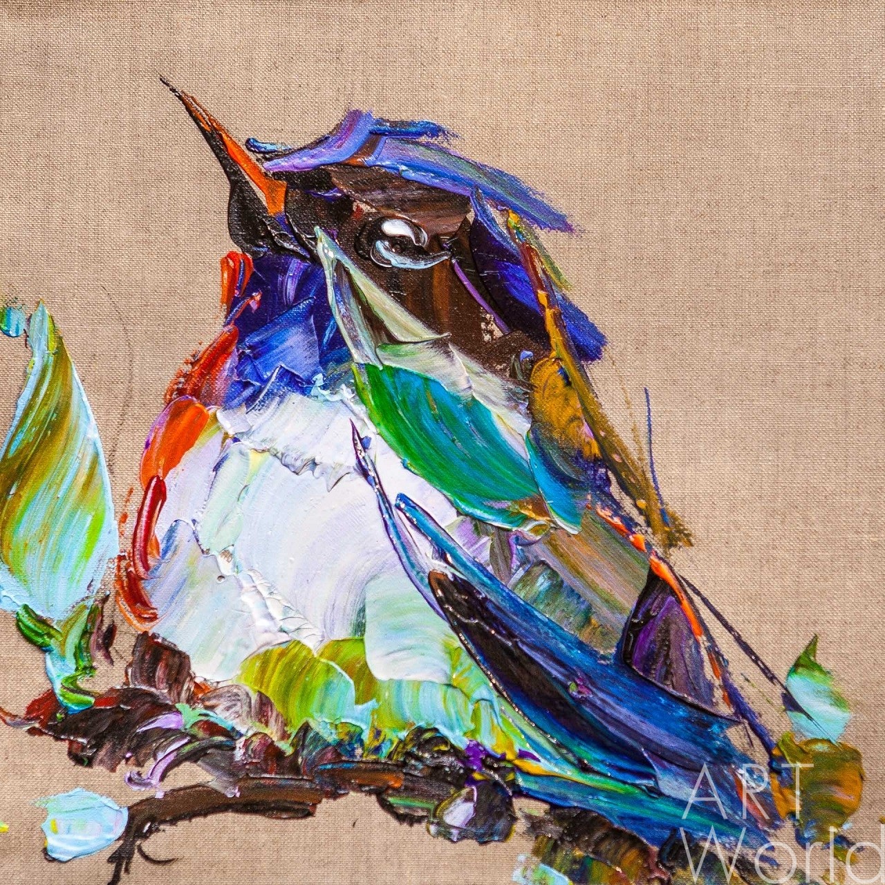 картина масло холст Картина маслом "Птичка на удачу", Родригес Хосе, LegacyArt