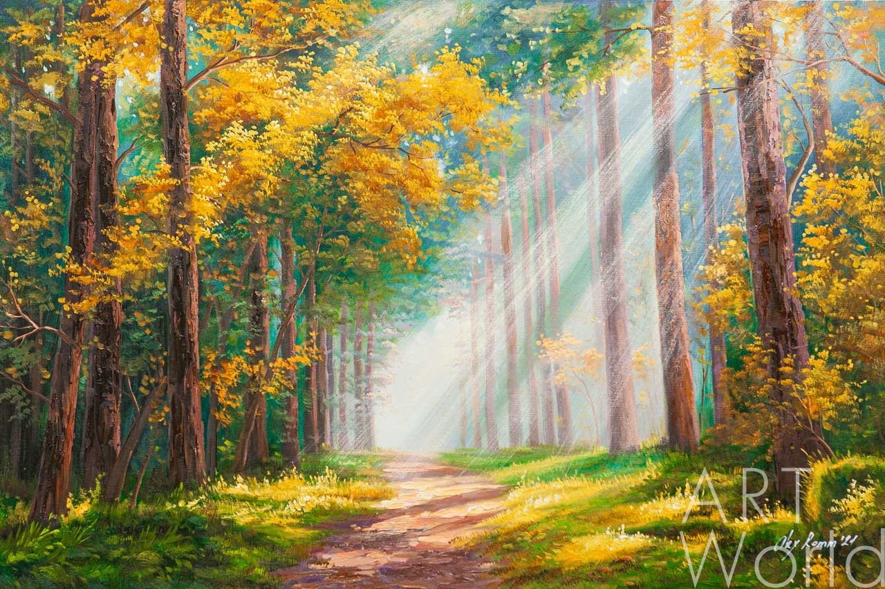 картина масло холст Пейзаж маслом "Солнце сквозь кроны деревьев", Ромм Александр, LegacyArt