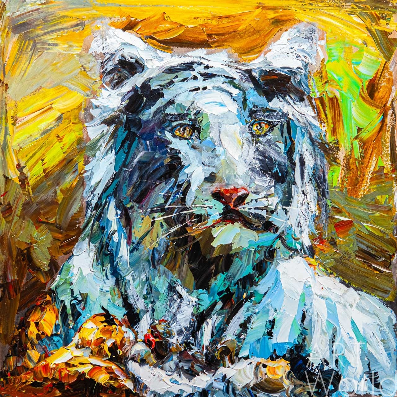 картина масло холст Картина маслом "Белый бенгальский тигр", Родригес Хосе, LegacyArt Артворлд.ру