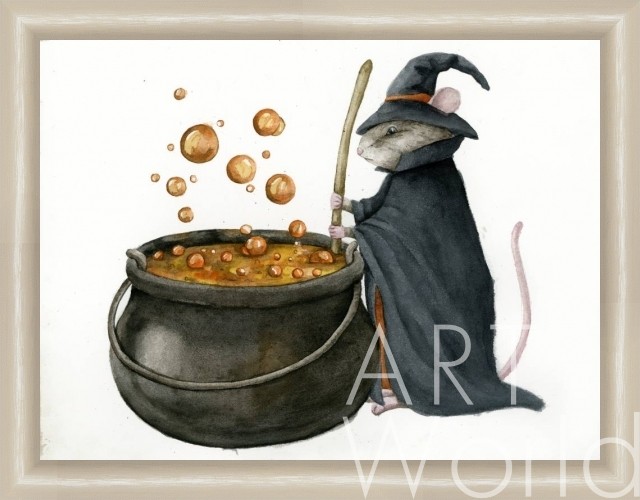 картина масло холст Иллюстрация "Мышиный Хэллоуин N2", Матвеева Анна, LegacyArt Артворлд.ру