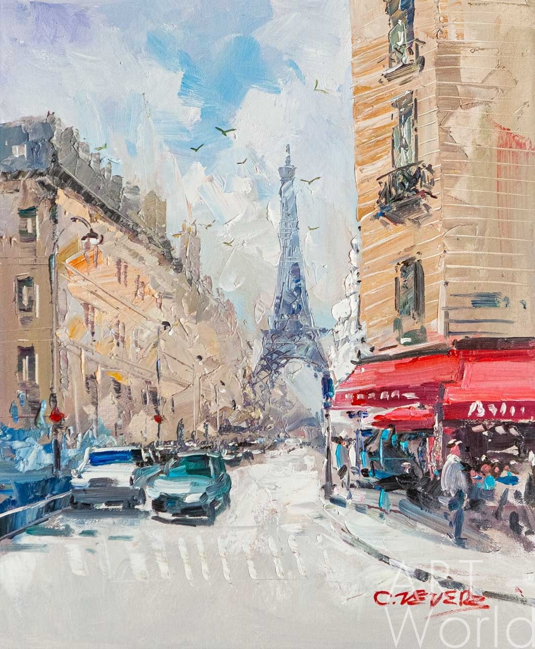 картина масло холст Картина маслом "Гуляя по улицам Парижа", Виверс Кристина, LegacyArt