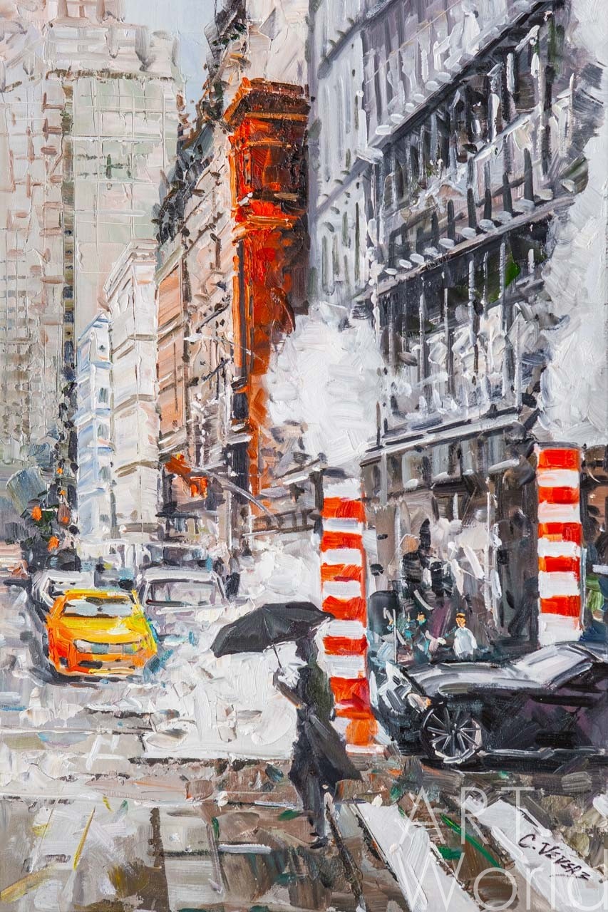 картина масло холст Картина маслом "Дождливый день в Нью-Йорке", Виверс Кристина, LegacyArt Артворлд.ру