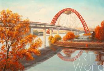 Картина маслом "Вид на Живописный мост осенью" Артворлд.ру
