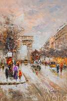 Пейзаж Парижа Антуана Бланшара  "Arc de Triomphe", вольная копия Кристины Виверс Артворлд.ру
