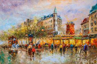 Пейзаж Парижа Антуана Бланшара "Le Moulin Rouge", копия Кристины Виверс Артворлд.ру