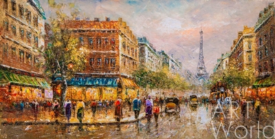 картина масло холст "La Tour Eiffel  (Вид на Эйфелеву башню, копия Кристины Виверс) ", Бланшар Антуан (A. Blanchard)