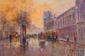картина масло холст Пейзаж Парижа Антуана Бланшара "Louvre", копия Кристины Виверс, Бланшар Антуан
