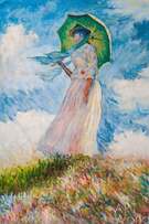 Копия картины Клода Моне "Дама с зонтиком, повернувшаяся налево", 1886 г. (худ. Савелия Камского) Артворлд.ру