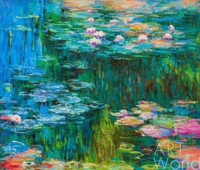 картина масло холст Копия картины Клода Моне "Водяные лилии", N10, художник С. Камский, Моне Клод (Oscar-Claude Monet)