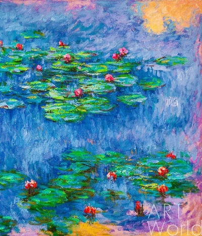 картина масло холст Копия картины Клода Моне "Водяные лилии", N15, художник С. Камский, Моне Клод Артворлд.ру