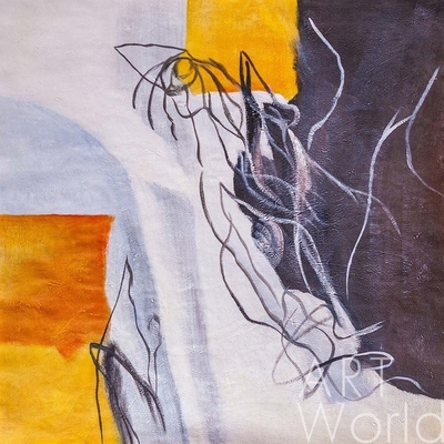 картина масло холст Абстракция маслом "Танцующие в темноте", Венгер Даниэль Артворлд.ру