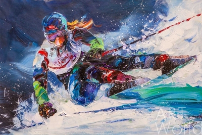 картина масло холст Картина маслом "Лыжница", Родригес Хосе, LegacyArt