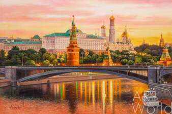 Картина маслом "Огни вечерней столицы" Артворлд.ру
