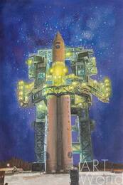 Картина маслом "Запуск ракеты «Ангара»" Артворлд.ру