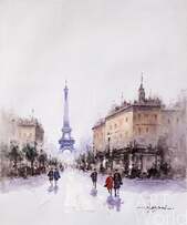 Картина маслом "Прогулка по Парижу. Эйфелева башня. Зарисовки N2" Артворлд.ру