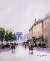 Картина маслом "Прогулка по Парижу. Триумфальная арка. Зарисовки" Артворлд.ру