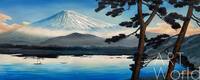картина масло холст Картина маслом "Священная гора Фудзи", Камский Савелий, LegacyArt