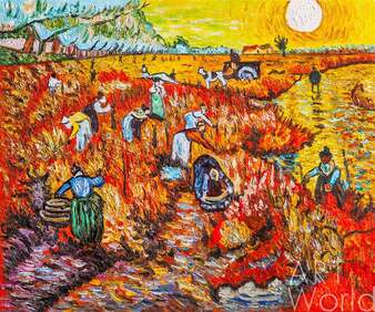 Копия картины Ван Гога "Красные виноградники в Арле" (копия Анджея Влодарчика) Артворлд.ру