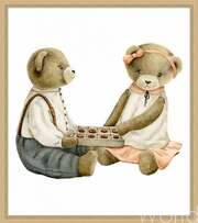 Иллюстрация "Плюшевые мишки и коробка шоколадных конфет" Артворлд.ру