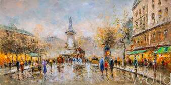 Пейзаж Парижа Антуана Бланшара "Place de la Republic" N2, копия Кристины Виверс Артворлд.ру