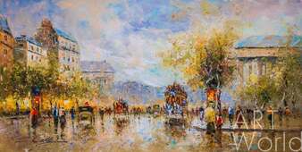 Пейзаж Парижа Антуана Бланшара "Boulevard de La Madeleine" N2 (Бульвар де ла Мадлен), копия Кристины Виверс Артворлд.ру