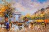 картина масло холст Пейзаж Парижа Антуана Бланшара "Champs Elysees, Arc de Triomphe" N2 (копия Кристины Виверс), Картины в интерьер, LegacyArt Артворлд.ру