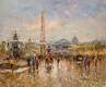 картина масло холст Пейзаж Парижа Антуана Бланшара "Place de la Concorde (копия Кристины Виверс) ", Бланшар Антуан