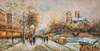 картина масло холст Пейзаж Парижа Антуана Бланшара "Зима в Париже. Нотр-Дам-де-Пари" (Notre Dame de Paris), копия Кристины Виверс, Бланшар Антуан