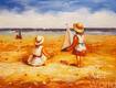 картина масло холст Картина в детскую "Дети на пляже N3", Потапова Мария