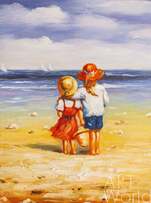 Картина в детскую "Дети на пляже N6" Артворлд.ру