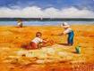 картина масло холст Картина в детскую "Дети на пляже", Потапова Мария