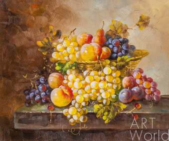 Картина маслом "Натюрморт с фруктами в стиле барокко N4" Артворлд.ру