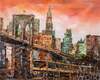 картина масло холст Картина маслом "Бруклинский мост. Закат", Родригес Хосе, LegacyArt