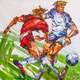 картина масло холст Картина маслом "Два футболиста", Родригес Хосе, LegacyArt