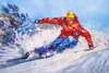 картина масло холст Картина маслом "Горные лыжи N2", Родригес Хосе, LegacyArt