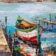 картина масло холст Картина маслом "Лодка на средиземноморском побережье", Родригес Хосе, LegacyArt