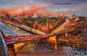 картина масло холст Картина маслом "Москва горит огнями...Вид на Каменный мост и Кремль", Родригес Хосе, LegacyArt
