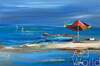 картина масло холст Картина маслом "Пляжные истории. Лодка на песчаном берегу", Родригес Хосе, LegacyArt