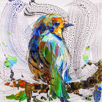 картина масло холст Картина маслом "Райская птичка", Родригес Хосе, LegacyArt Артворлд.ру