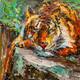 картина масло холст Картина маслом "Тигр на отдыхе", Ромм Александр, LegacyArt