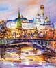 картина масло холст Картина маслом "Вид на Кремль через Большой Каменный мост. Рассвет", Родригес Хосе, LegacyArt