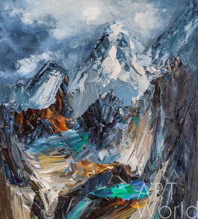 картина масло холст Пейзаж маслом "Скалистые горы, где спят облака …", Родригес Хосе, LegacyArt Артворлд.ру